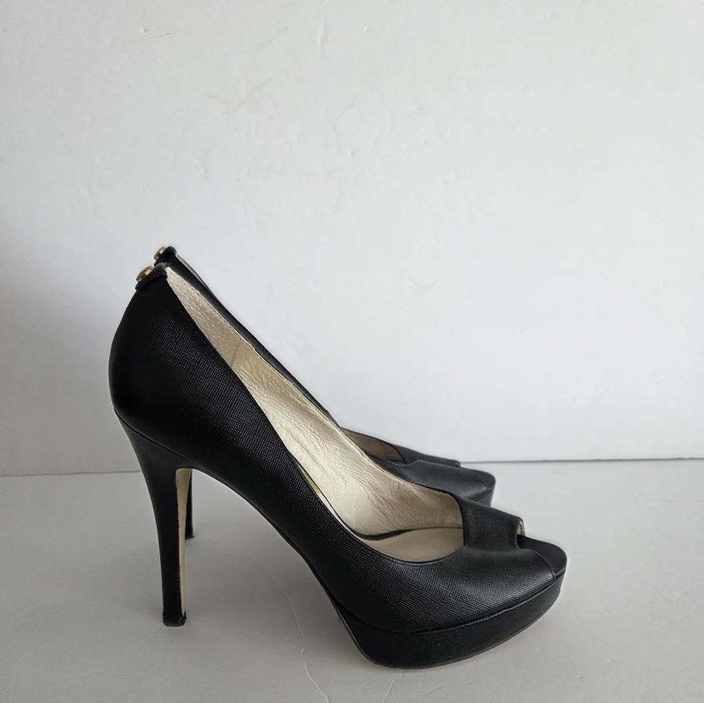 Michael Kors Black Peep-Toe Platform Pumps Sz.9M